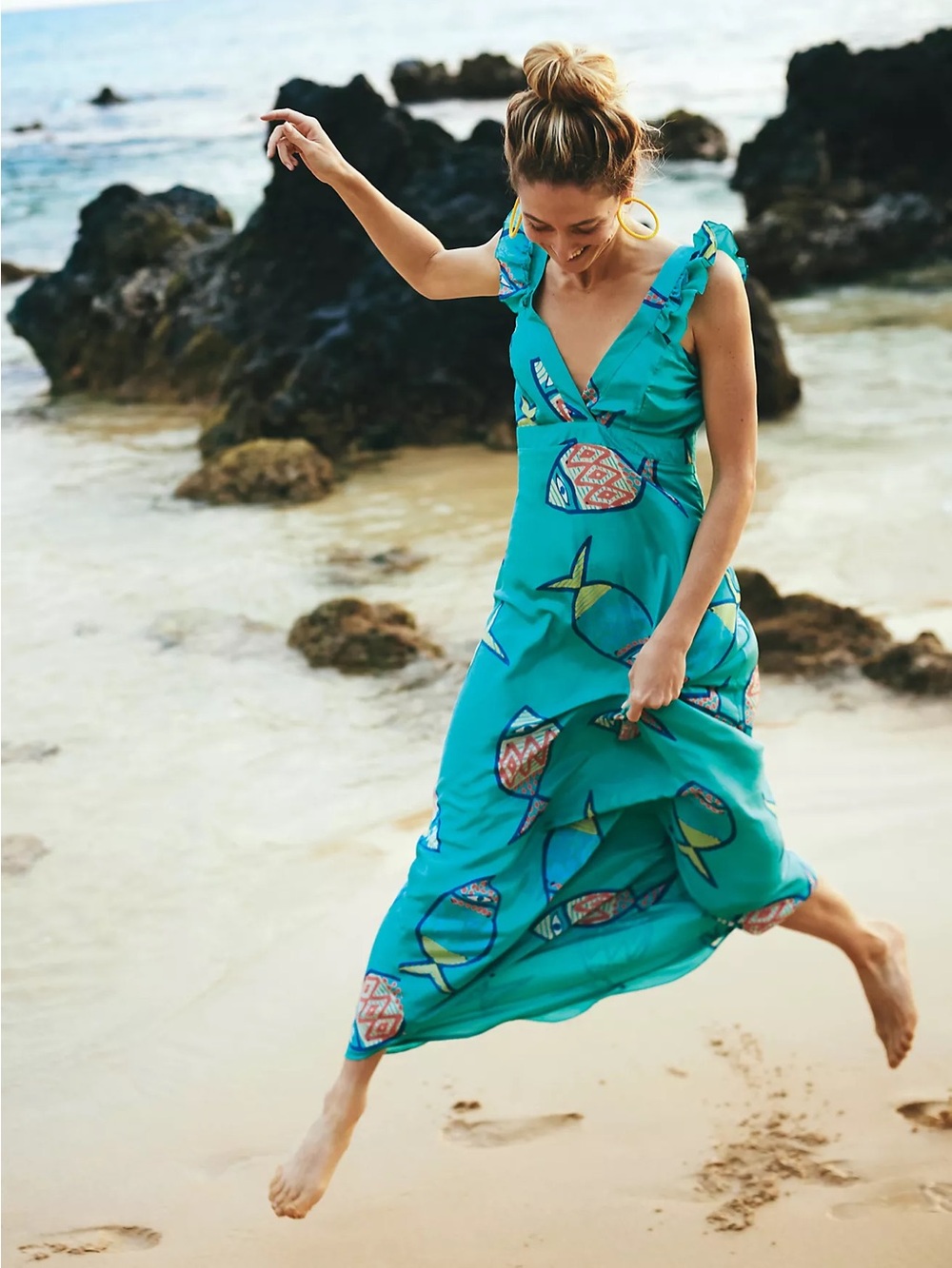 Anthropologie Summer School Dress Fish-Print
